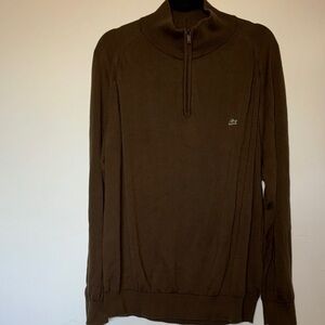 Lacoste Men's Pull Over Brown Sweater 100% Cotton.